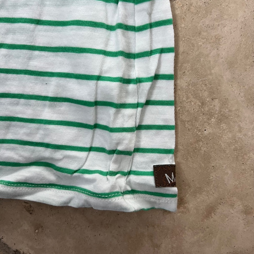 Matilda Jane Sm Sugar Sugar Green White Striped Ruffle Bell Sleeve Tunic Top - Picture 8 of 9